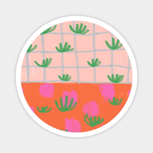 Tropical Plants Grid Magnet by mariacaballer